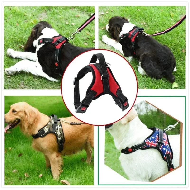 Dog Harness Durable Reflective Adjustable Pet Dog Harness for Dogs Pet Walking Harness for Small Medium Large Pets Accessories