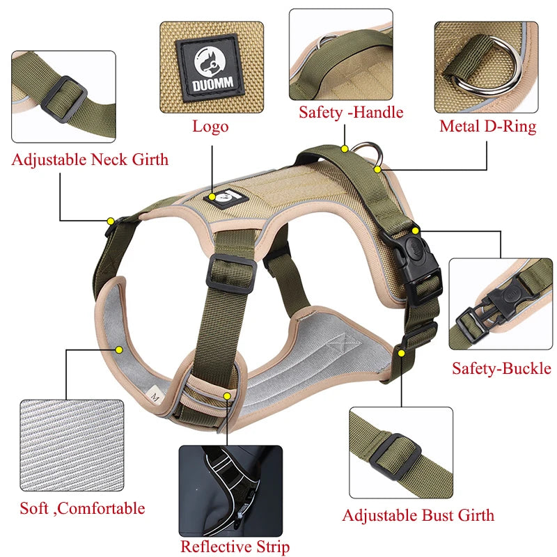 Adjustable Harness Dog Reflective Safety Training and Walking