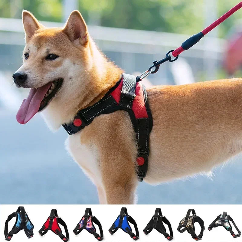 Dog Harness Durable Reflective Adjustable Pet Dog Harness for Dogs Pet Walking Harness for Small Medium Large Pets Accessories