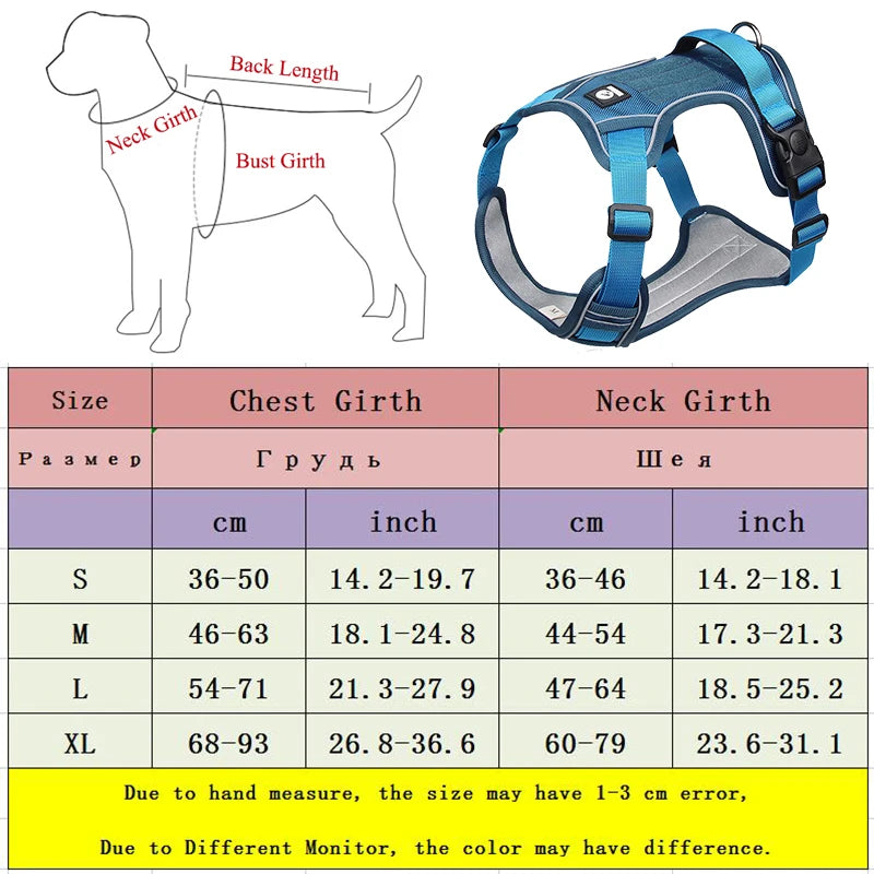 Adjustable Harness Dog Reflective Safety Training and Walking